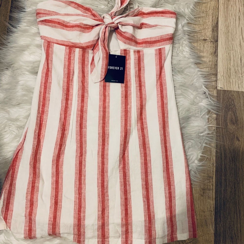 Striped linen summer dress